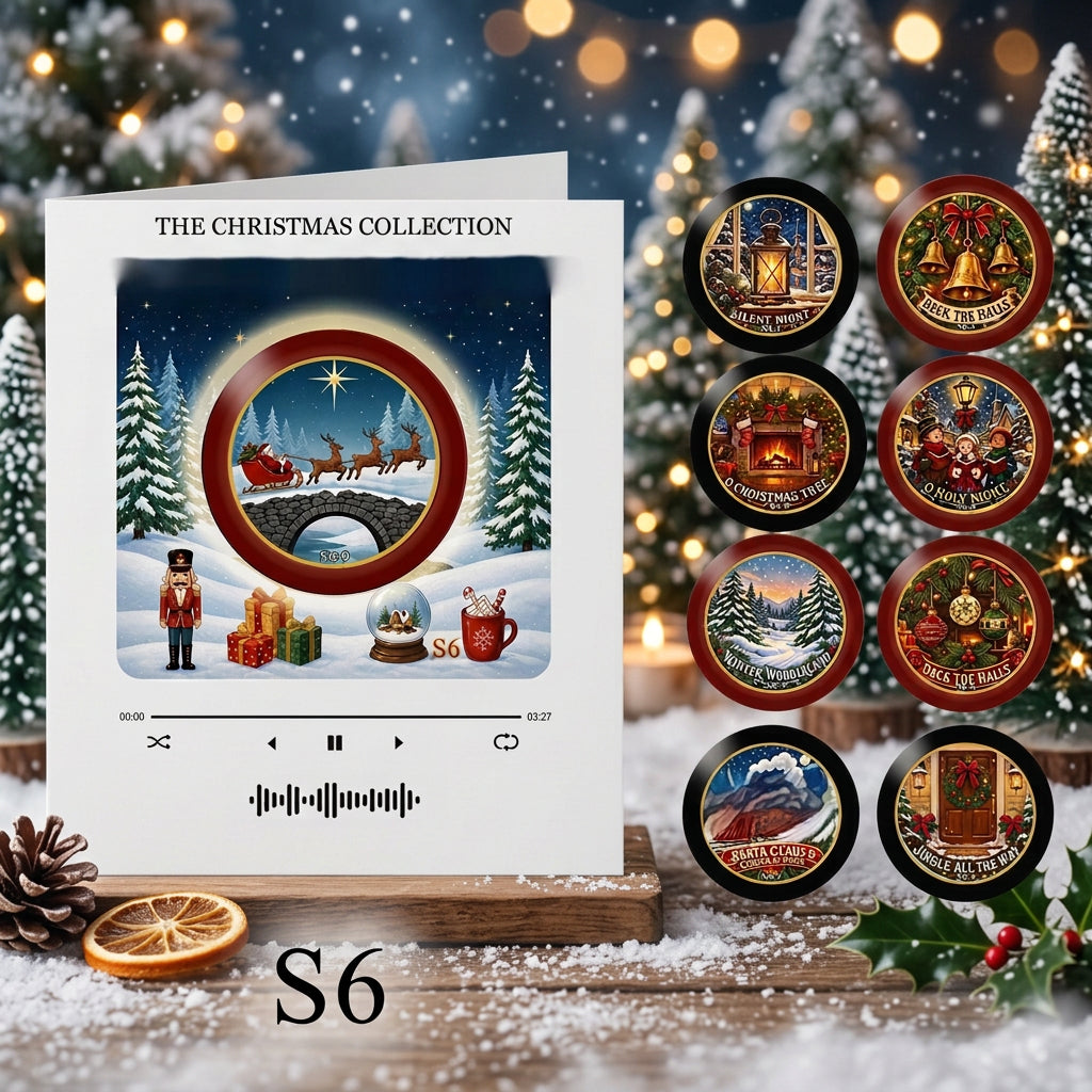 NFC rotating music player and fridge magnet set