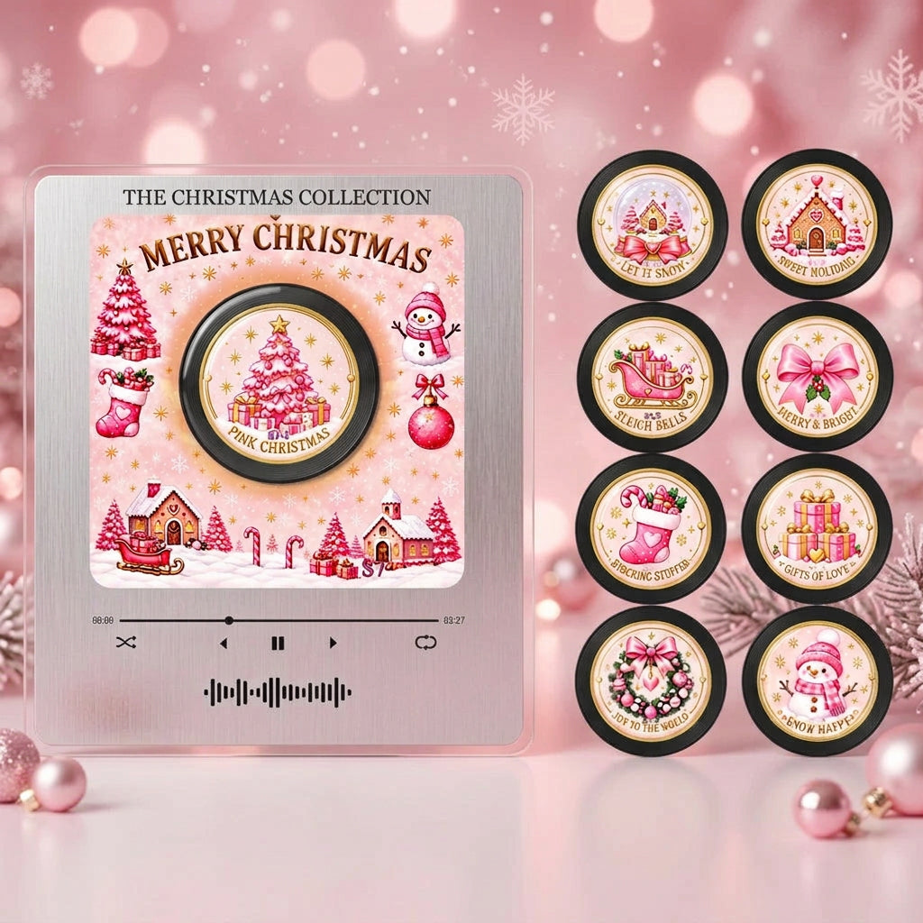NFC rotating music player and fridge magnet set